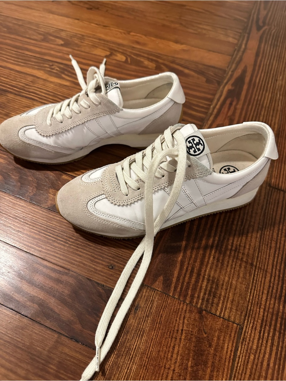 Tory Burch Cream and White Athletic Sneakers